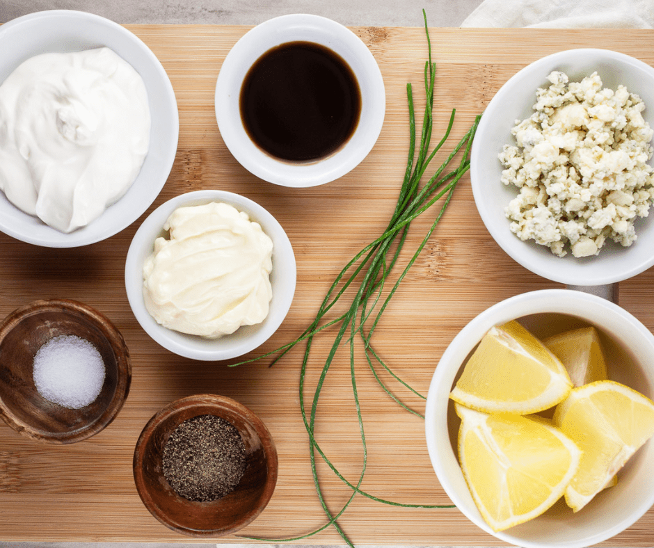 Ingredients Needed For The Best Blue Cheese Dressing Or Dip