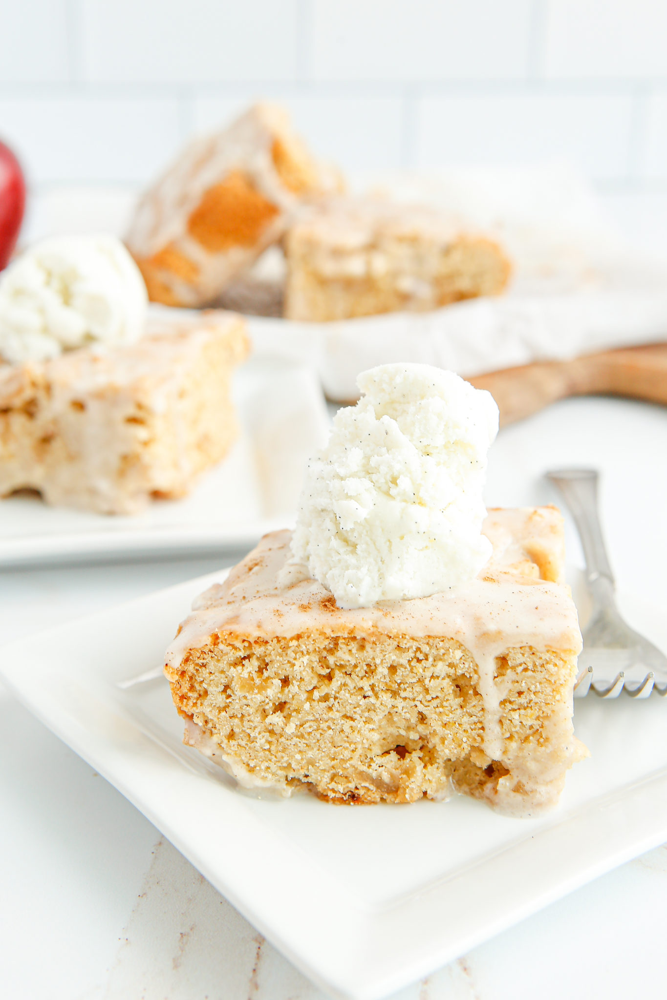 Air Fryer Brown Butter Apple Blondies Fork To Spoon