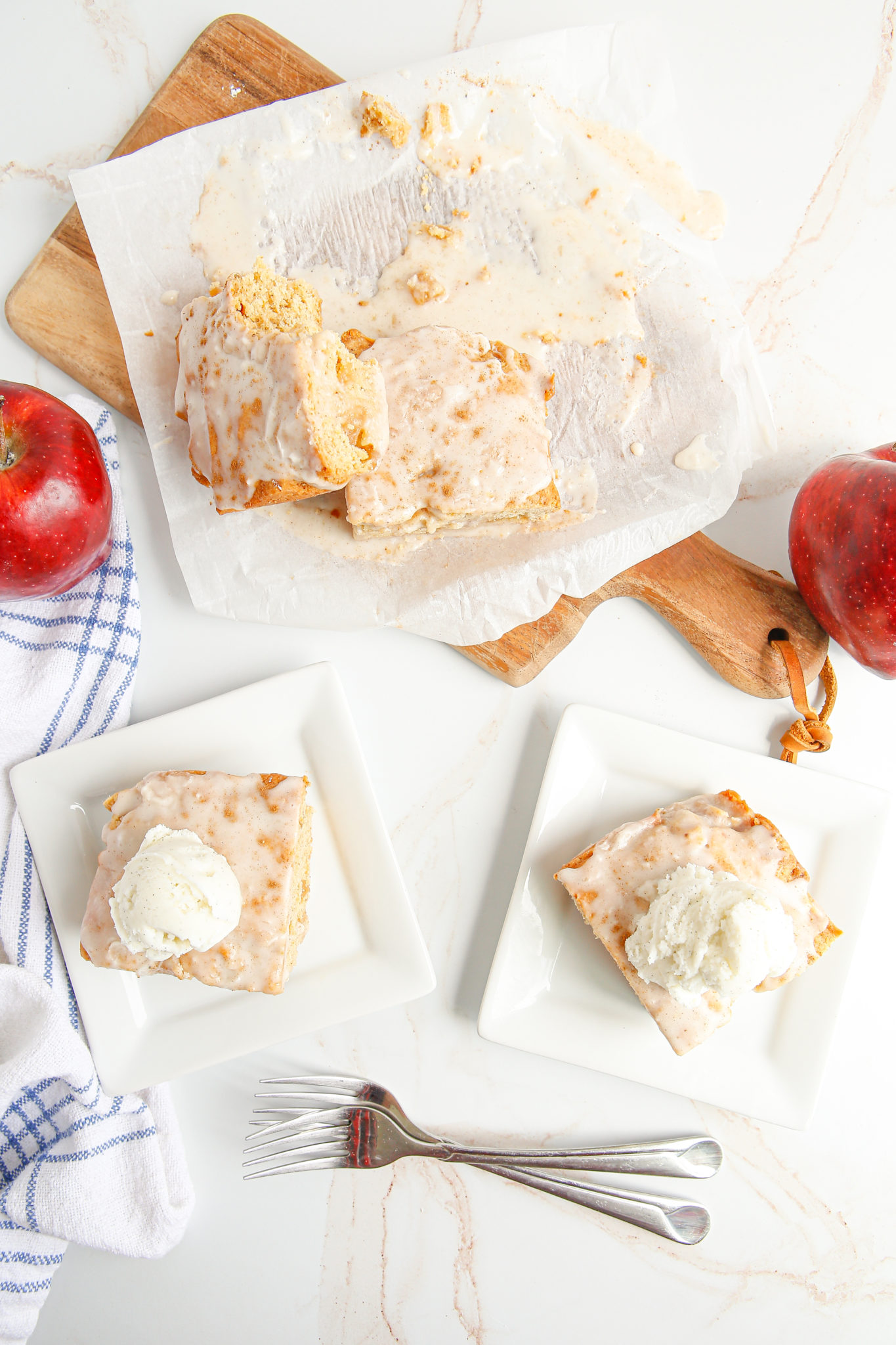 Air Fryer Brown Butter Apple Blondies Fork To Spoon