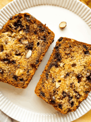 Air Fryer Almond Chocolate Banana Bread