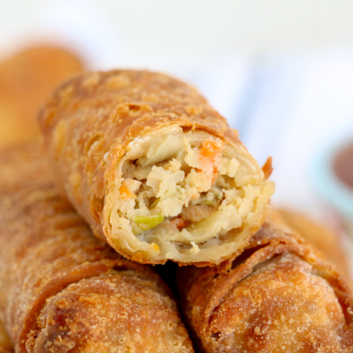 Air Fryer Chung's Frozen Egg Rolls Fork To Spoon