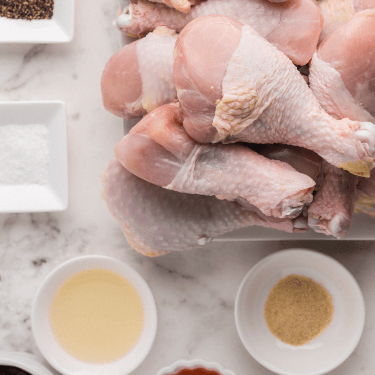 Crispy Air Fryer Honey Mustard Chicken Legs fresh from the air fryer.