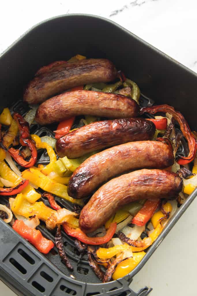 Peppers and Brats In Air Fryer