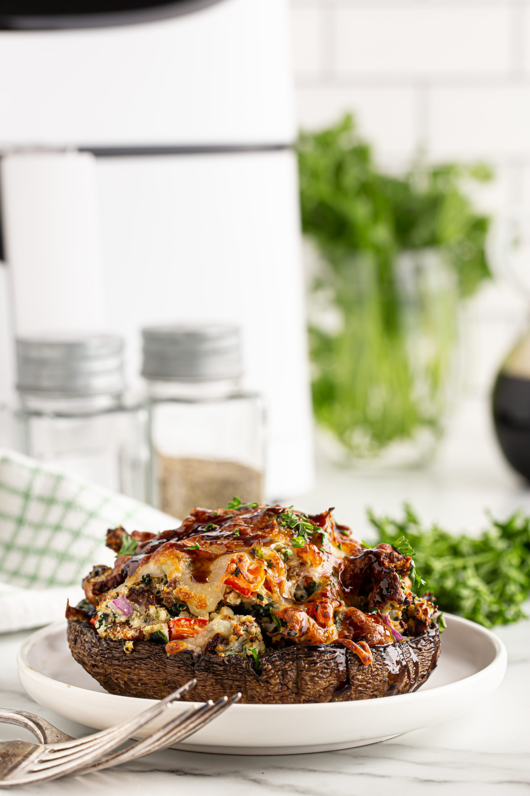 Air Fryer Stuffed Portobello Mushrooms - Fork To Spoon