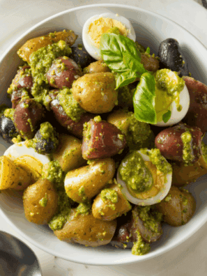 Easy Air Fryer Pesto Potatoes
