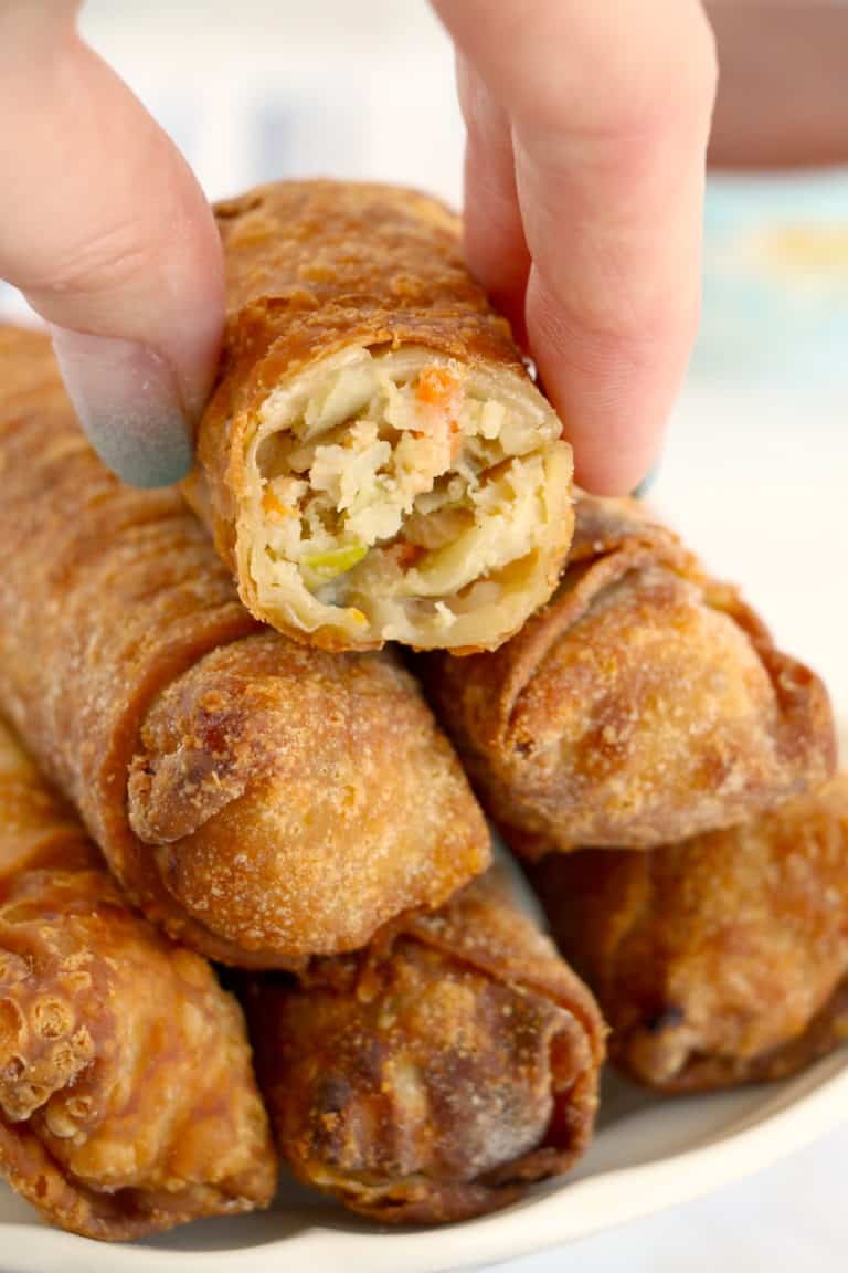 Air Fryer Chung's Frozen Egg Rolls Fork To Spoon