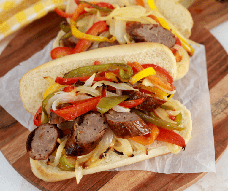 Peppers and Brats In Air Fryer - Fork To Spoon