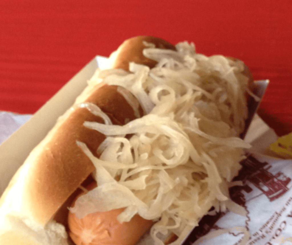 sauerkraut on hot dogs after air frying