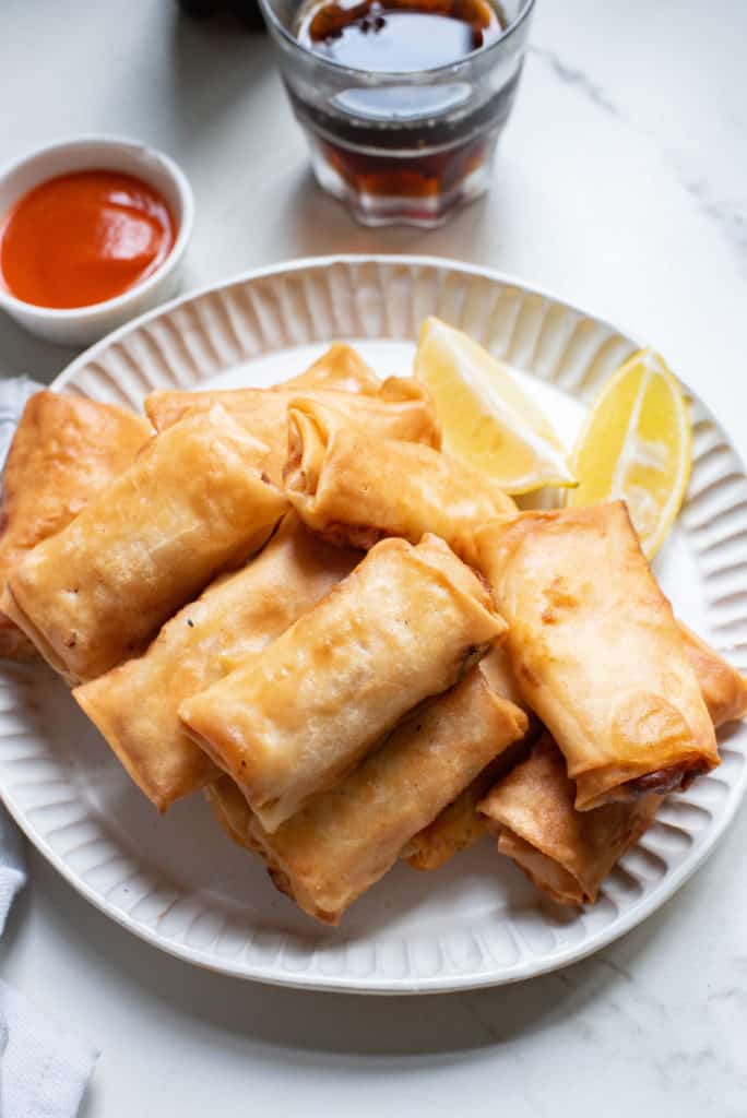 Chicken Egg Rolls Cooked in The Air Fryer