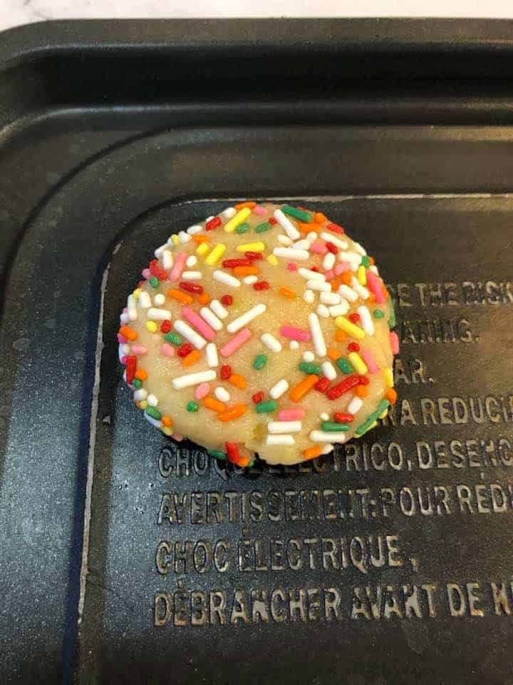  Pour your sprinkles into a small bowl.