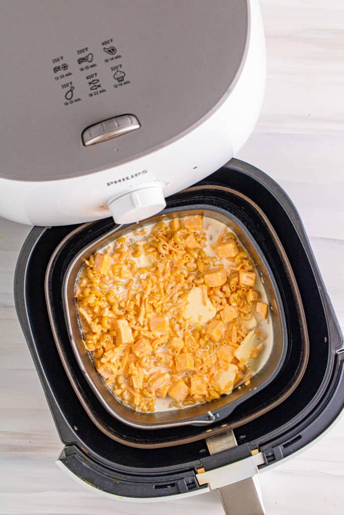Ingredients Needed For Instant Pot Cracker Barrel Mac and Cheese in A bowl