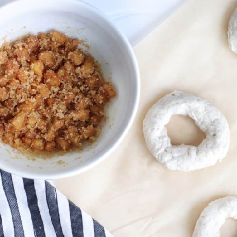 Adding diced apples to the dough for a sweet, fruity flavor