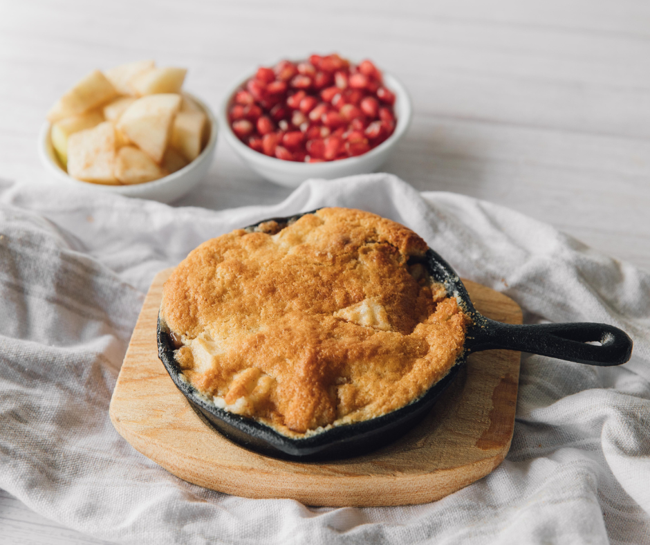 Air Fryer Apple and Pomegranate Cobbler