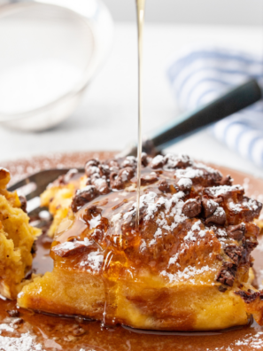Air Fryer Chocolate Chip French Toast Casserole