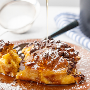 Air Fryer Chocolate Chip French Toast Casserole