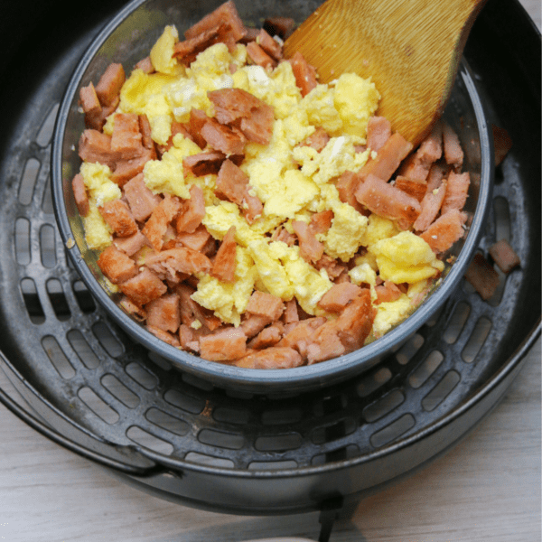 Air Fryer Country Spam and Eggs Fork To Spoon