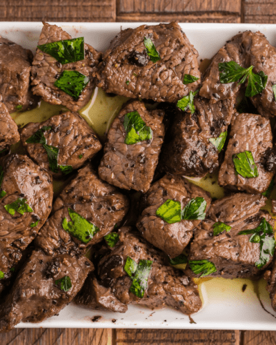 Air Fryer Garlic Butter Steak Bites