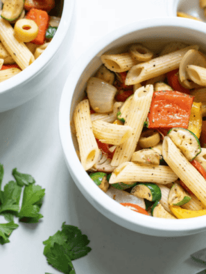 Air Fryer Pasta Salad with Roasted Vegetables