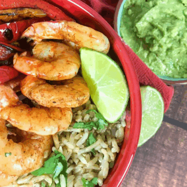 Air Fryer Shrimp Fajita Bowls