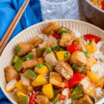 Air Fryer Sweet and Sour Pork on Plate