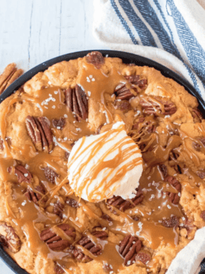 Giant Caramel Pecan Air Fryer Cookie
