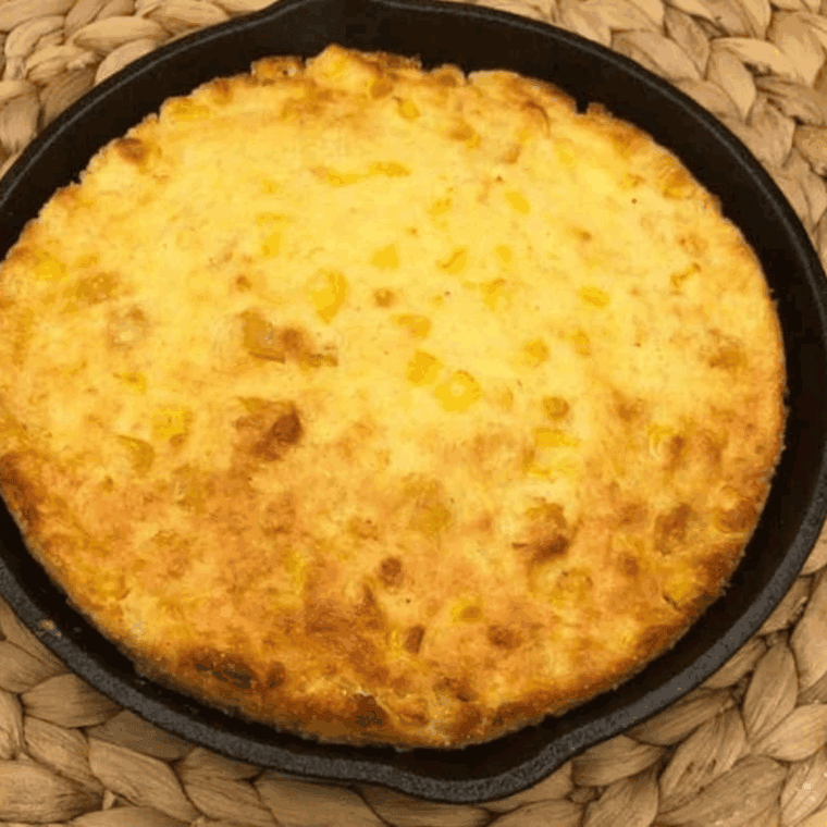 Golden Corral cornbread served warm, golden brown, and fluffy on a plate.