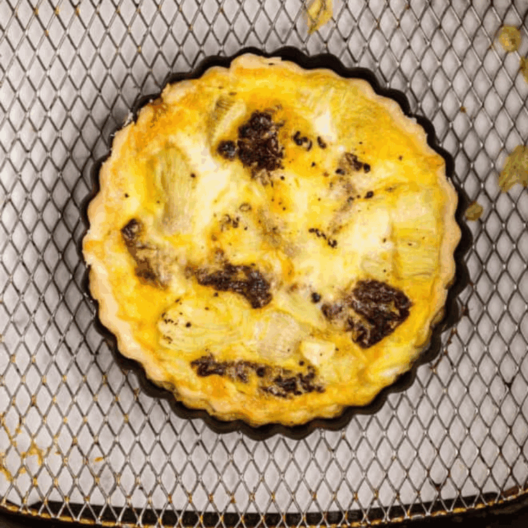 Reheating a whole quiche in the air fryer.