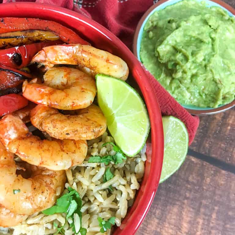 Air Fryer Shrimp Fajita Bowls Fork To Spoon
