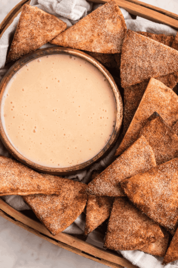 Homemade Taco Bell Crispitos coated in cinnamon sugar on a plate