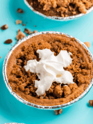 Air fryer blueberry crumb cake fresh and golden with topping