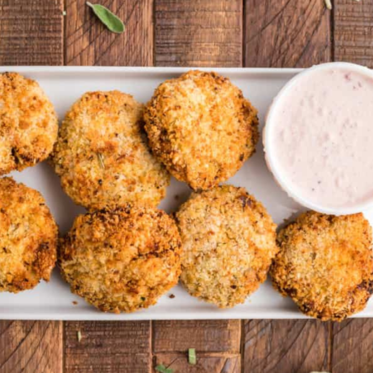 "Golden brown Air Fryer Chicken Croquettes with a crunchy exterior and tender filling."