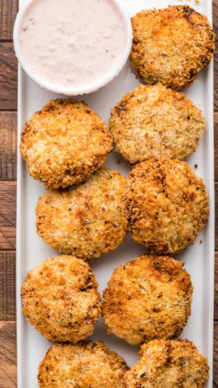 Close-up of perfectly cooked Air Fryer Chicken Croquettes, ready to be enjoyed.