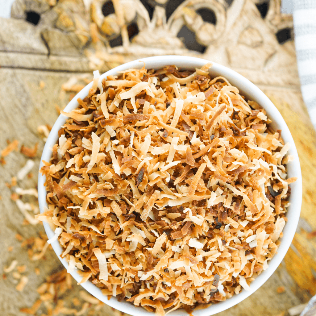 Toasted Coconut In Bowl