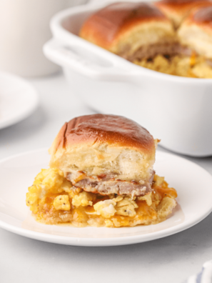 Air Fryer Sausage, Egg and Cheese Breakfast Slider