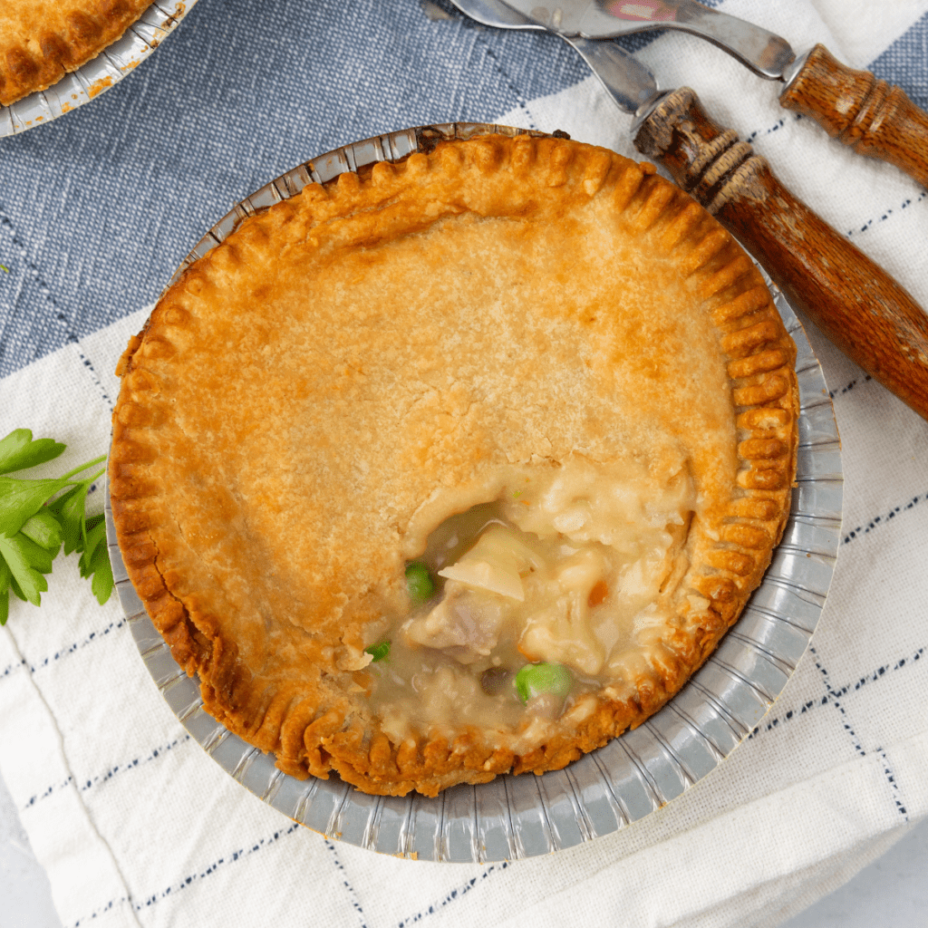 banquet-turkey-pot-pie-air-fryer-fork-to-spoon