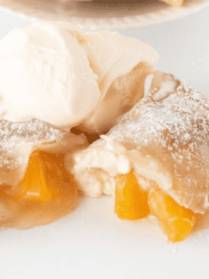 Easy Air Fryer Peach Cobbler Egg Rolls