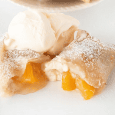 Easy Air Fryer Peach Cobbler Egg Rolls