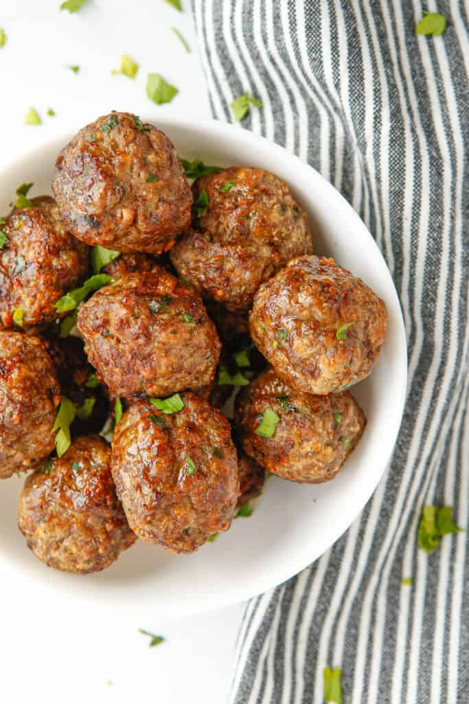 Air Fryer Bison Meatballs