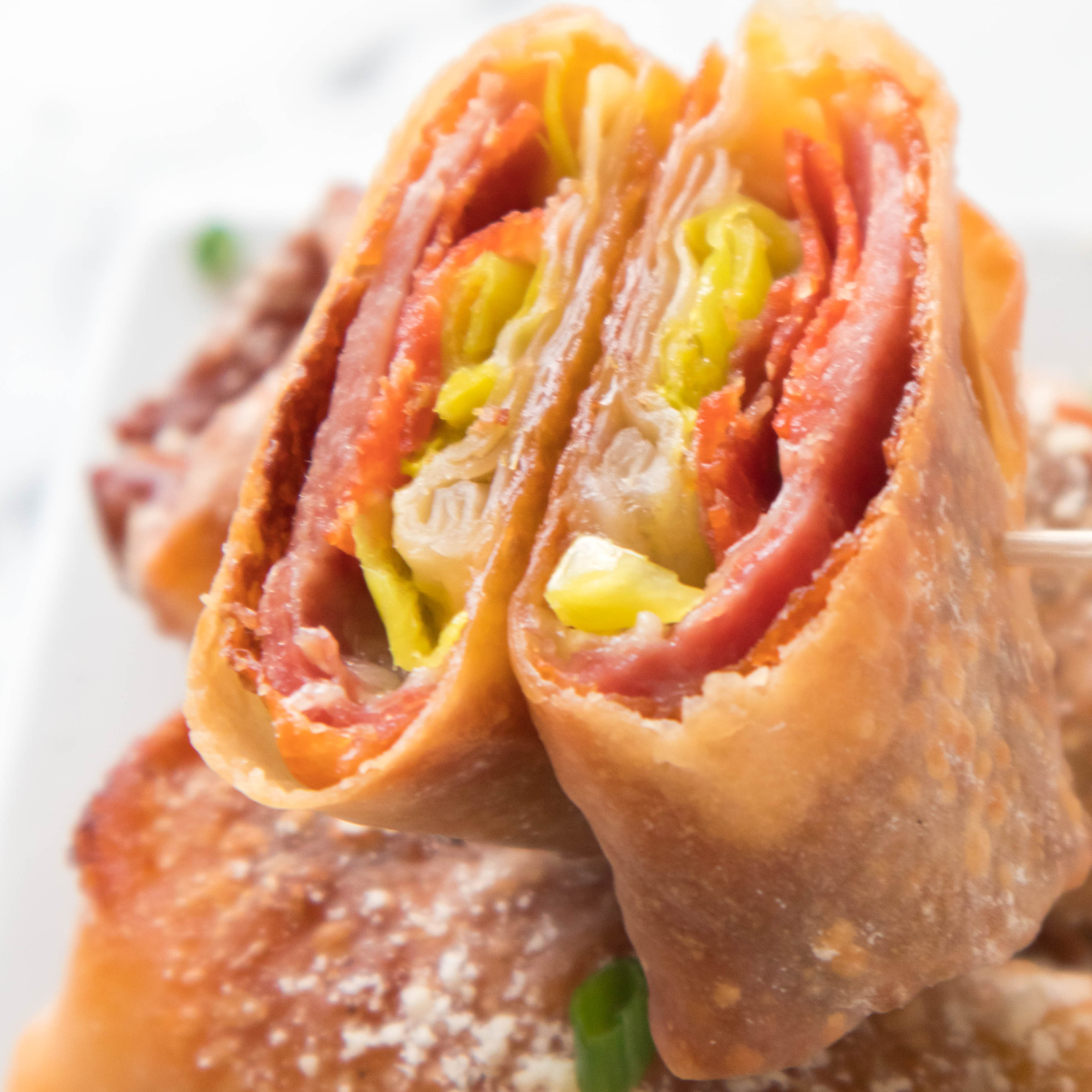 Air Fryer Antipasto Egg Rolls Fork To Spoon