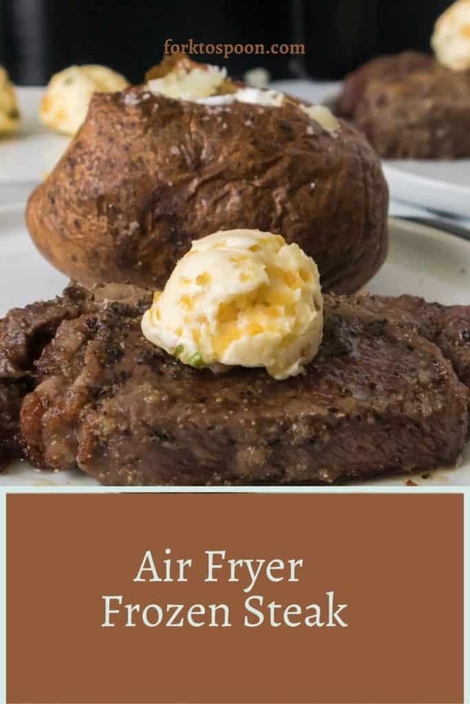 titled image (and shown): air fryer frozen steak