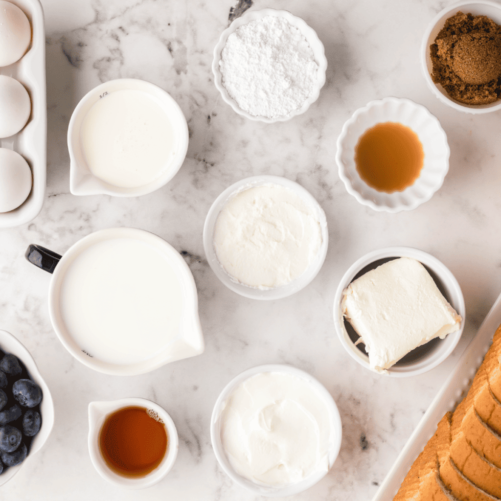 Ingredients Needed For Air Fryer Blueberry Bread Pudding