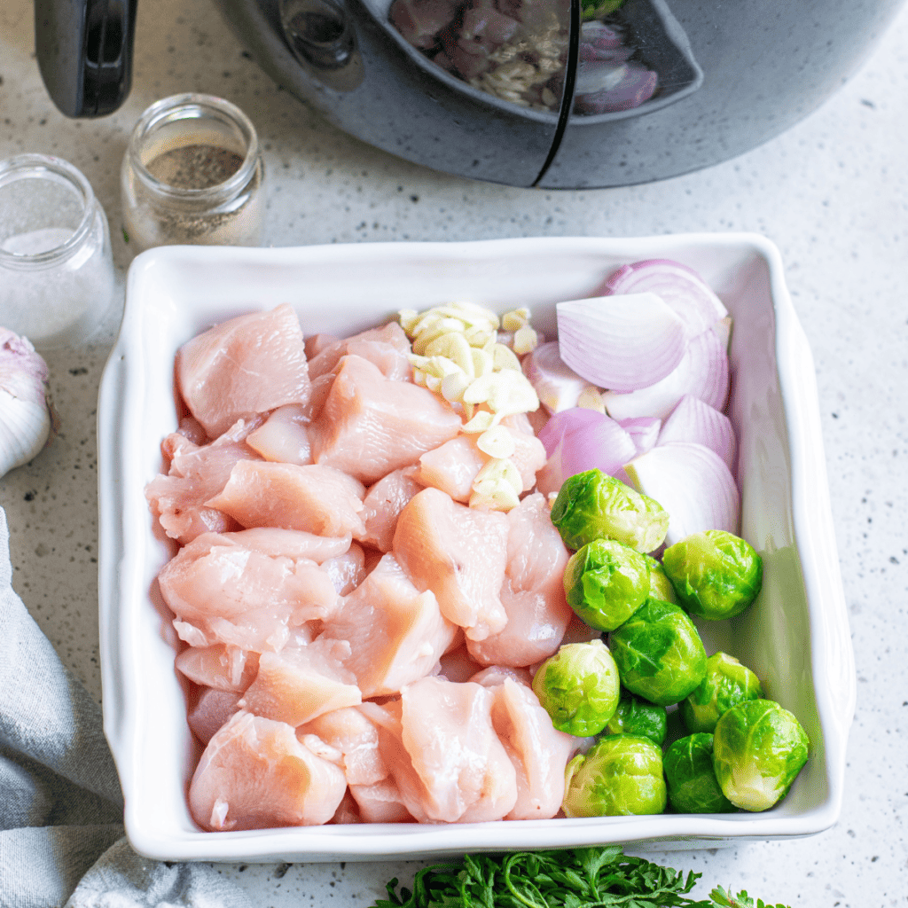 Ingredients Needed For Air Fryer Chicken and Brussels Sprouts