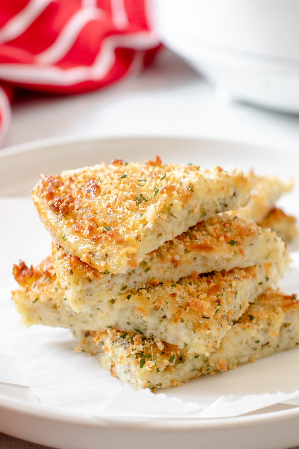 Air Fryer KETO Garlic Cheese Bread Fork To Spoon
