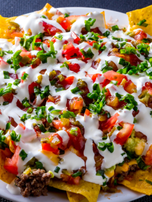 Air Fryer Nachos With Refried Beans