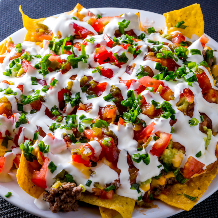 Air Fryer Nachos With Refried Beans 