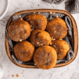 Air Fryer Peanut Butter and Jelly Doughnuts, crispy on the outside and filled with creamy peanut butter and jelly inside.