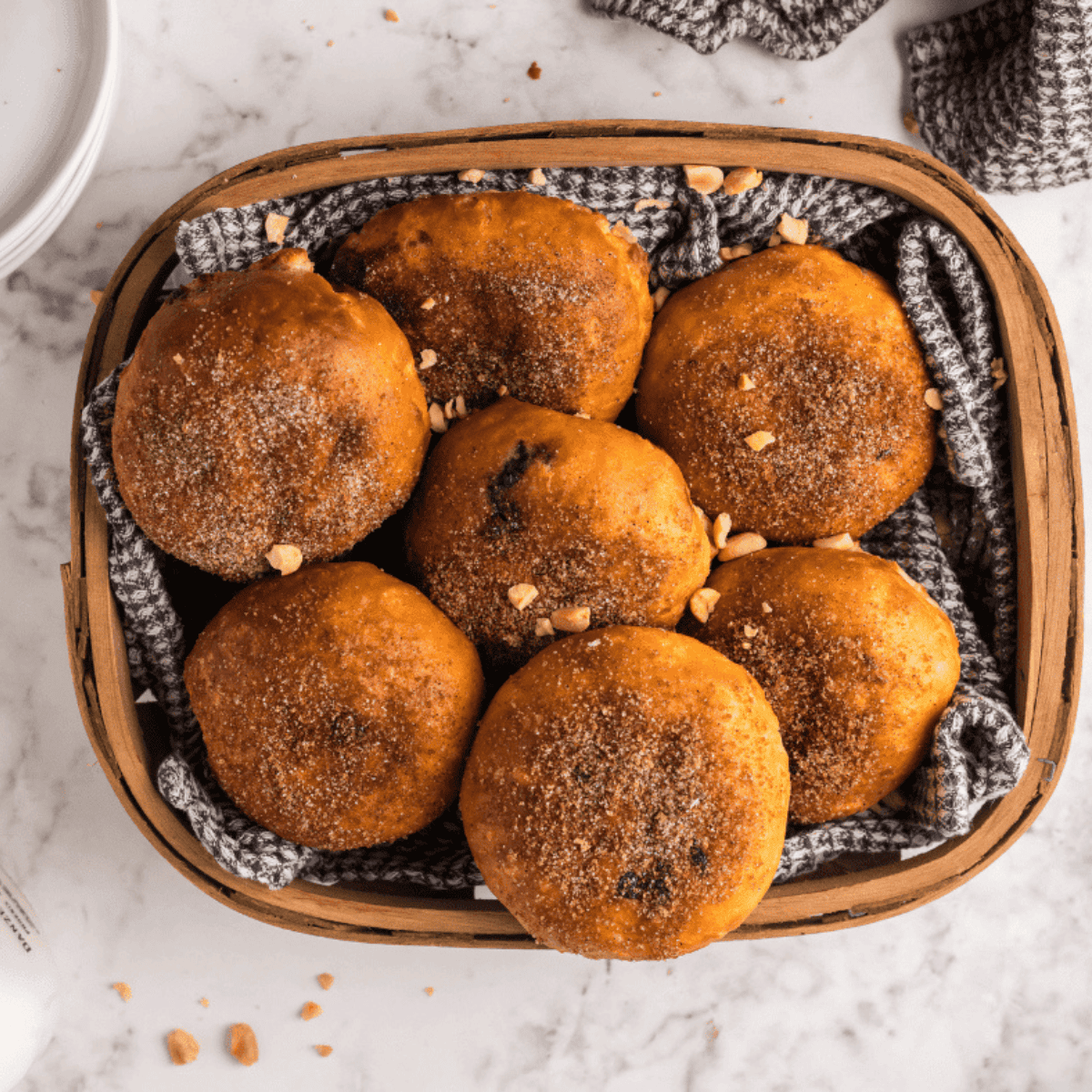 Air Fryer Peanut Butter and Jelly Doughnuts, crispy on the outside and filled with creamy peanut butter and jelly inside.