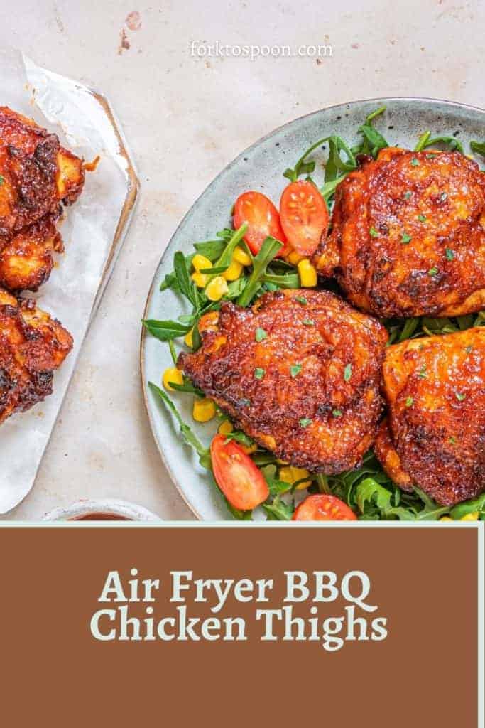 titled image (and shown): air fryer BBQ chicken thighs