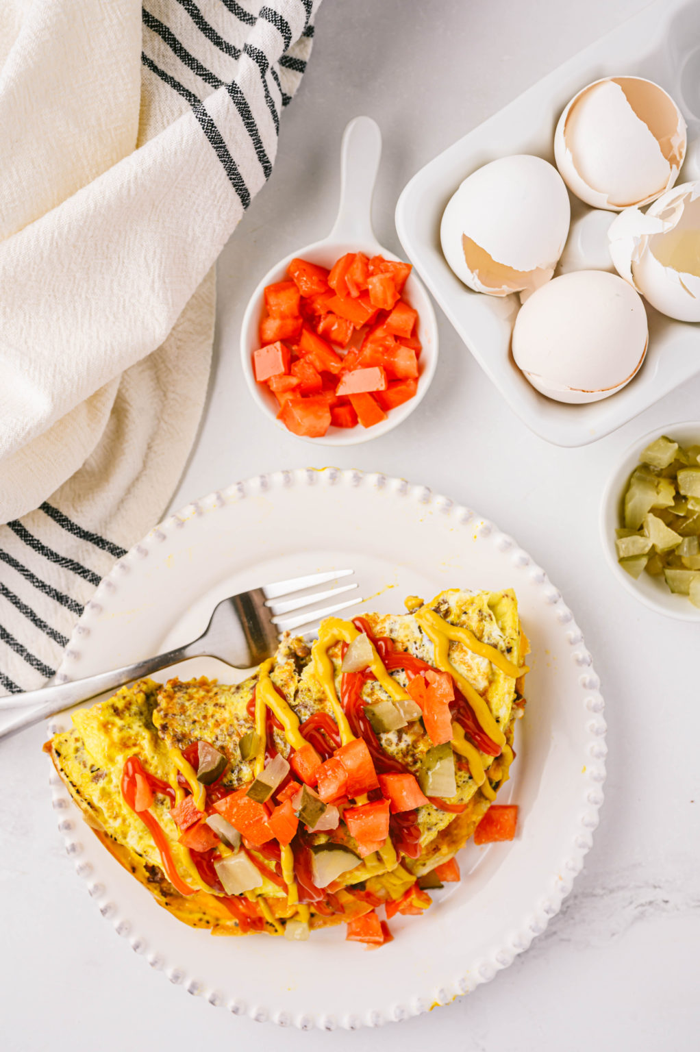 Air Fryer IHOP Cheeseburger Omelette Fork To Spoon