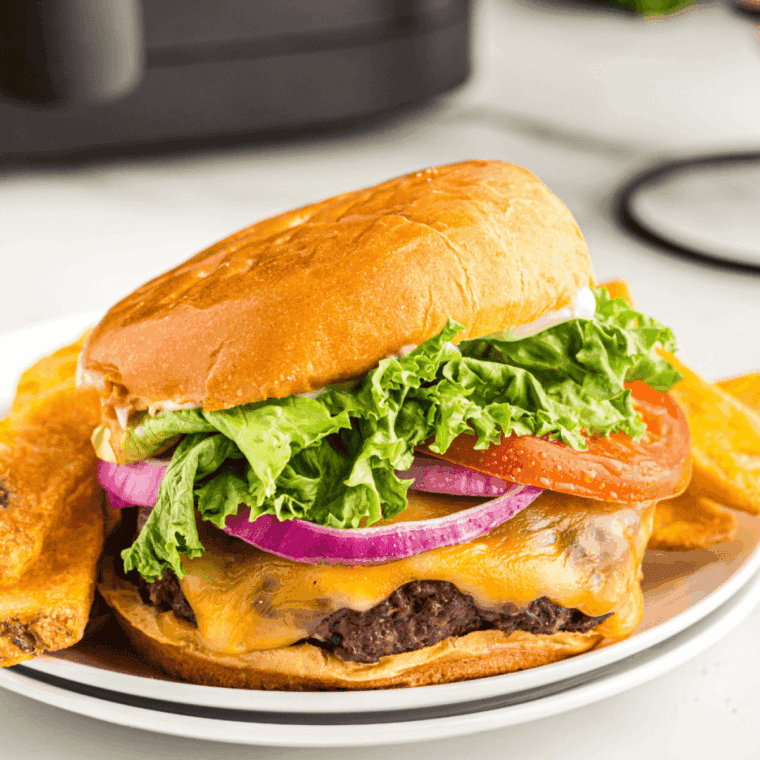 Shake Shack Burger on kitchen table.